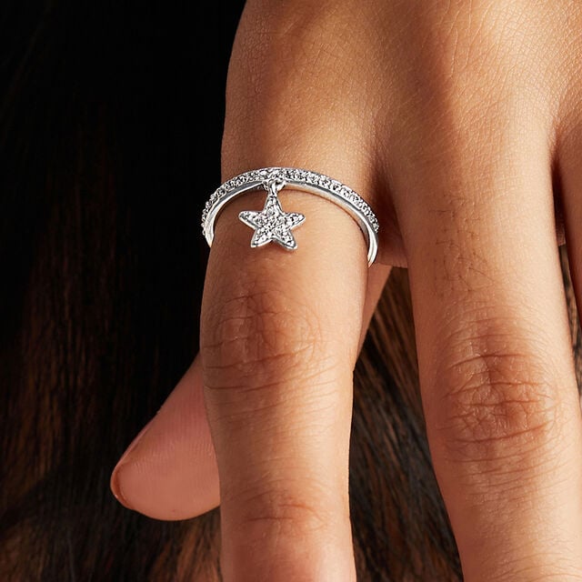 Twinkle Charm Silver Finger Ring,,hi-res image number null