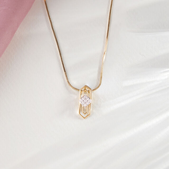 Prism Shield Gold & Diamond Pendant,,hi-res image number null