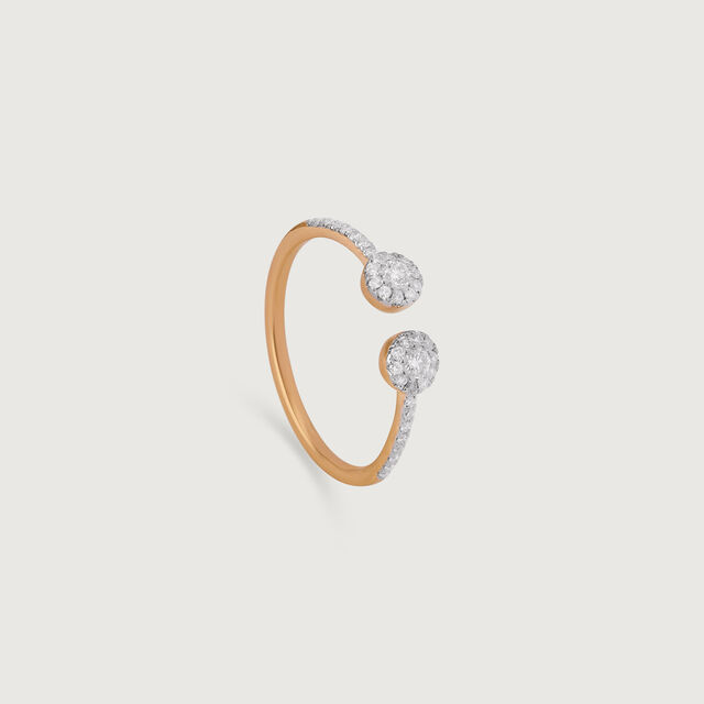 Twin Crescendo Gold & Diamond Finger Ring,,hi-res image number null