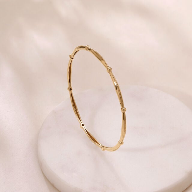 Serene Interval Gold Bangle,,hi-res image number null