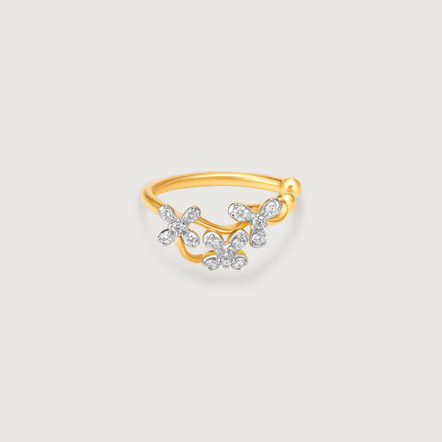 Floral Quilt Diamond Ear Cuff,,hi-res image number null
