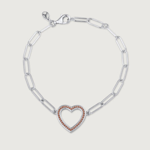 Heart Link Silver Bracelet