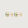 Refined Polished Emerald Gold Stud Earrings,,hi-res view 5
