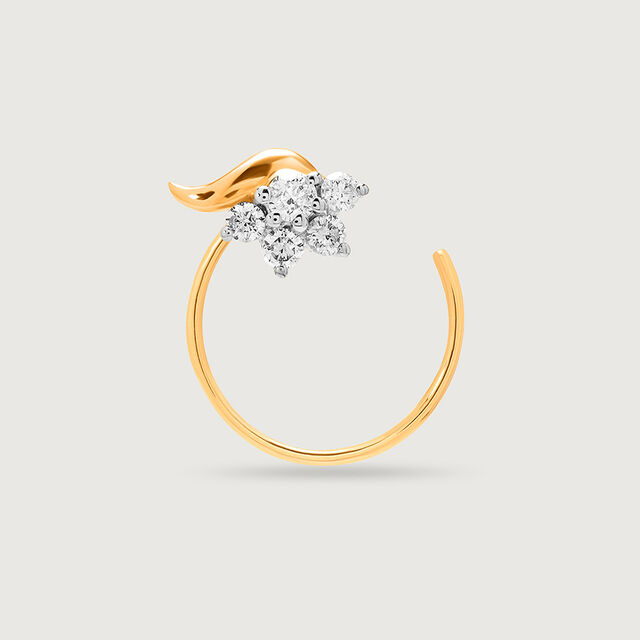 14KT Yellow Gold Diamond Nose Pin,,hi-res image number null