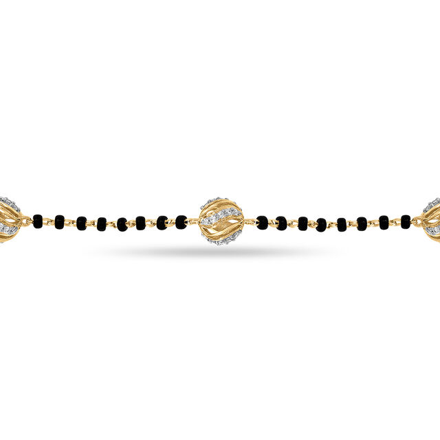 14 KT Yellow Gold Mangalsutra Bracelet,,hi-res image number null