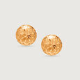 Engraved Blossom 18KT Gold Stud Earrings,,hi-res view 3