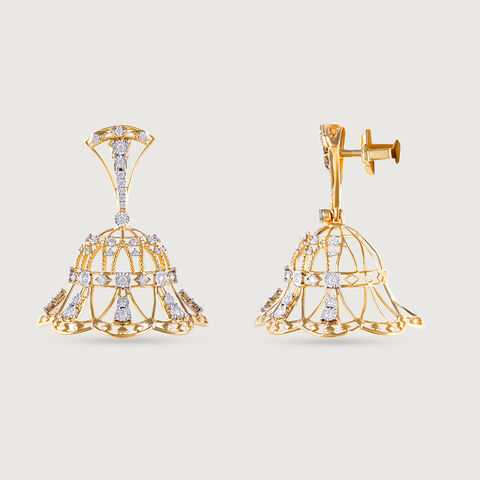 Gilded Lippan Gold & Diamond Jhumka