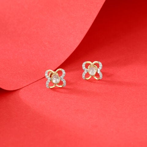 Blooming Grace Polki Diamond Stud Earrings