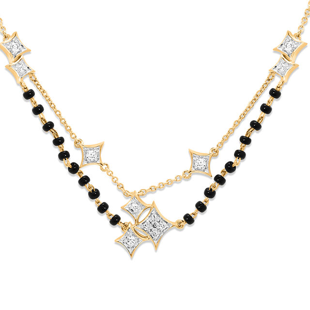 14 KT Yellow Gold Stardust Diamond Mangalsutra,,hi-res image number null