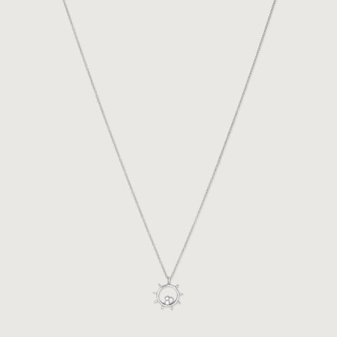 Radiant Halo Silver Necklace