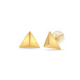 14KT Yellow Gold Chic Triangles Stud Earrings,,hi-res view 2