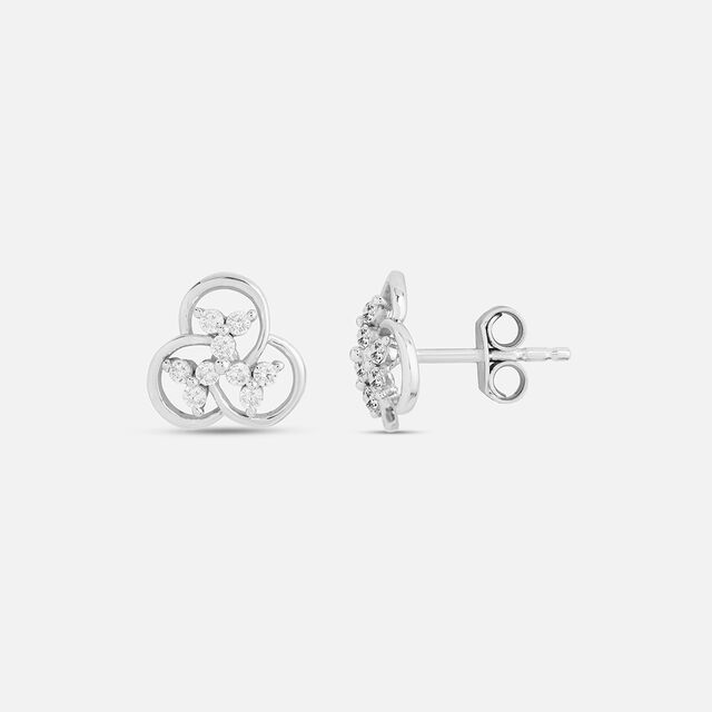 Trinity Of Blossoms Silver Stud Earrings,,hi-res image number null