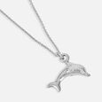 Playful Dolphin Silver Necklace,,hi-res view 4