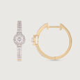 Sparkling Fringe Gold & Diamond Hoop Earrings,,hi-res view 4