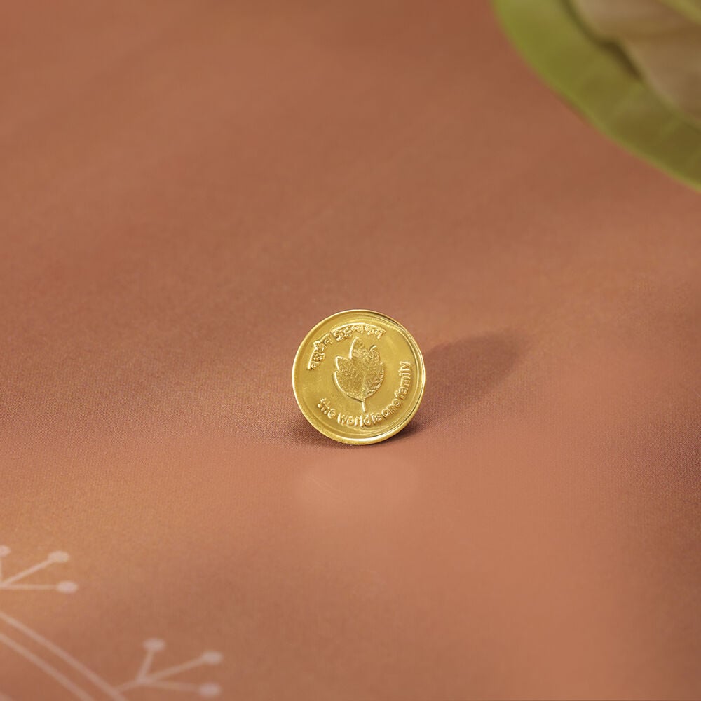 Buy 1 GM 22 Karat Sublime Mango Leaf Gold Coin Online Mia by Tanishq