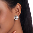 Mosaic Charm Silver Stud Earrings,,hi-res view 2