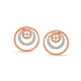 14KT Rose Gold Elegant Alternating Circle Diamond Stud Earring,,hi-res view 2