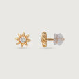 Serene Petal Diamond Stud Earrings,,hi-res view 4