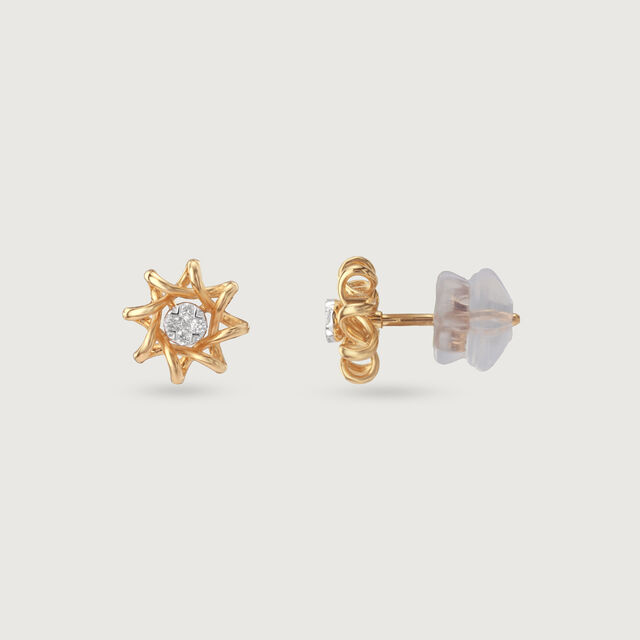 Serene Petal Diamond Stud Earrings,,hi-res image number null