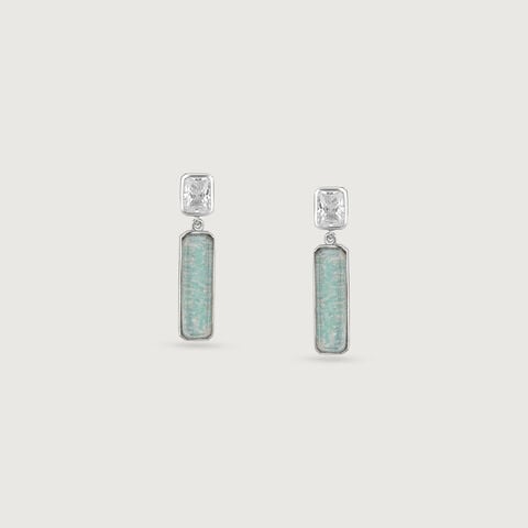 Fresh Striking Amazonite Silver Drop Earrings