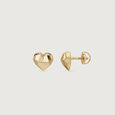 Faceted Heart Gold Stud Earrings,,hi-res view 5