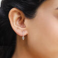 14Kt Rose Gold Glistening Droplets Diamond Drop Earring,,hi-res view 3