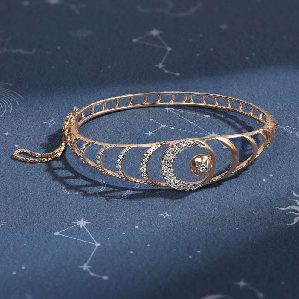 Moonlit Transformations 14KT Diamond Bangle