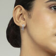 Vintage Chic Gold & Diamond Hoop Earrings,,hi-res view 2