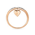 14 KT Delicate Reversible Heart Rose Gold and Diamond Ring,,hi-res view 4