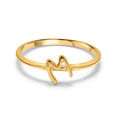 Letter M 14KT Yellow Gold Initial Ring,,hi-res view 3