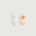 Glam Curve Diamond Hoop Earrings,,hi-res view 4