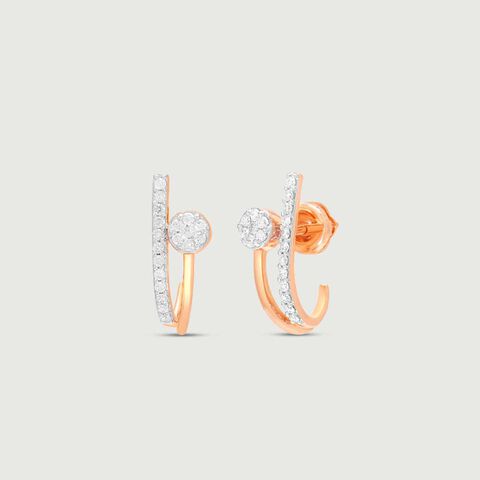 Glam Curve Diamond Hoop Earrings