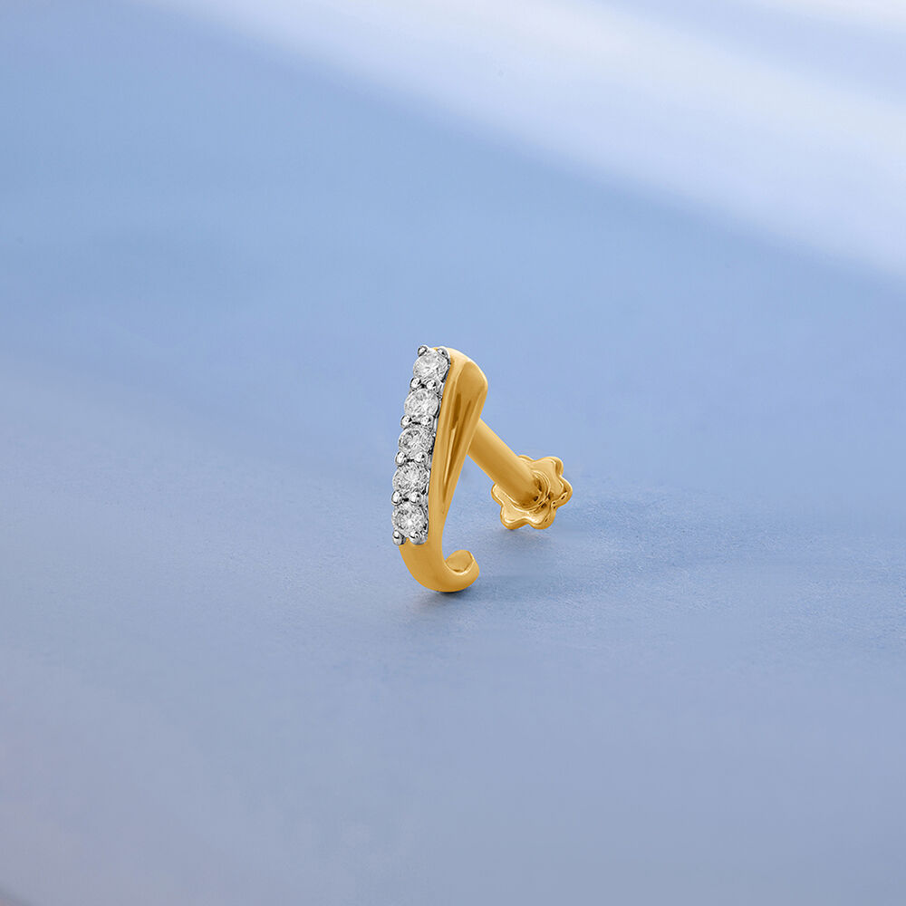Buy 14KT Yellow Gold Diamond Nose Pin Online Mia by Tanishq