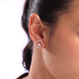Chic Floral Gold & Diamond Hoop Earrings,,hi-res view 2