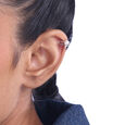 Twirl Pop Silver Hoop Earrings,,hi-res view 2