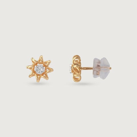 Serene Petal Diamond Stud Earrings