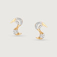 Golden Surf 14 Kt Gold & Diamond Stud Earrings,,hi-res view 3