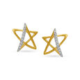 14KT Yellow Gold Diamond Stud Earrings,,hi-res view 1