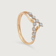 Sculpted Sparkler 14KT Gold & Diamond Finger Ring,,hi-res view 4