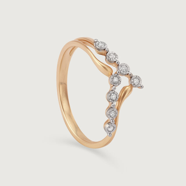 Sculpted Sparkler 14KT Gold & Diamond Finger Ring,,hi-res image number null