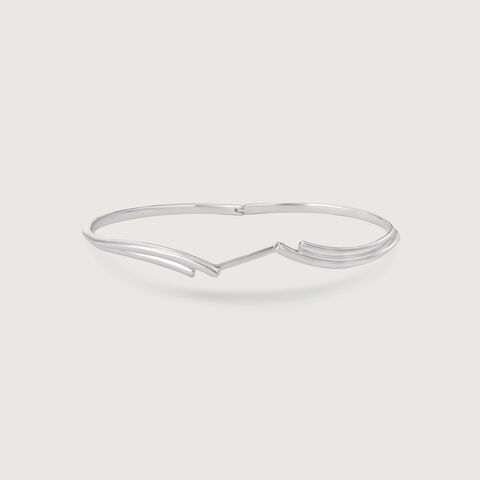 Sleek Swirl Silver Bangle