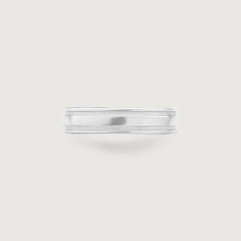 Geometric Edge Silver Ring