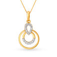 Graceful 18 Karat Yellow Gold And Diamond Circlet Pendant,,hi-res view 1
