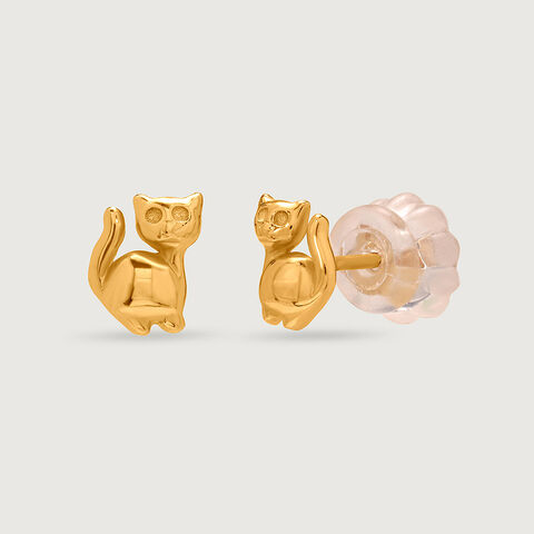 Kitty Couture 18KT Gold Stud Earrings