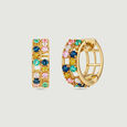 Vibrant Mosaic Multicolour Hoop Earrings,,hi-res view 4