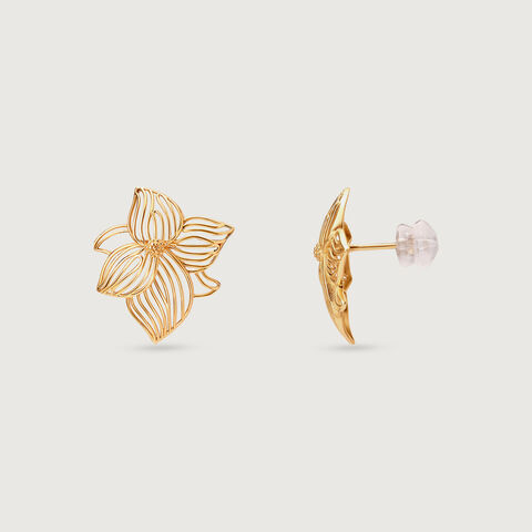 Playful Bloom Gold Stud Earrings