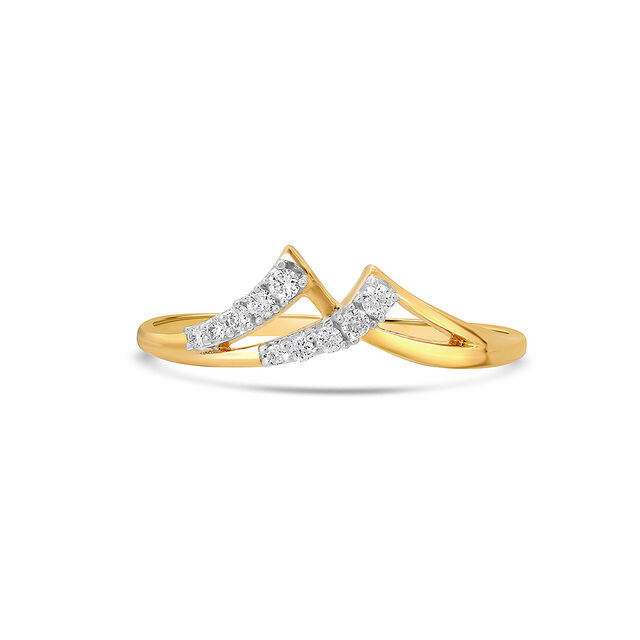 14KT Yellow Gold Shimmering Orbit Adjustable Finger Ring,,hi-res image number null