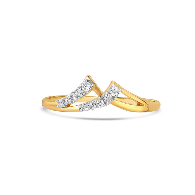 14KT Yellow Gold Shimmering Orbit Adjustable Finger Ring,,hi-res view 2