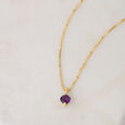 Heart of Amethyst 14 Kt Gold Chain and Pendant,,hi-res view 1