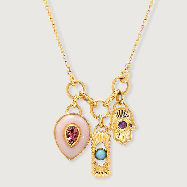 Radiant Trio-Charm 14KT Amethyst Necklace,,hi-res image number null